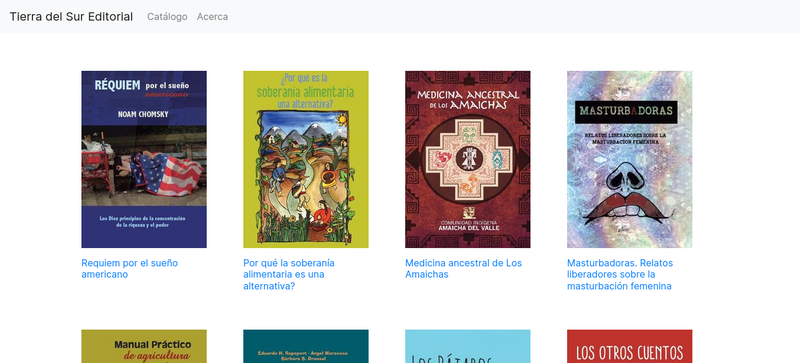 Image of the New Template for Publishing Projects, Tierra del Sur website